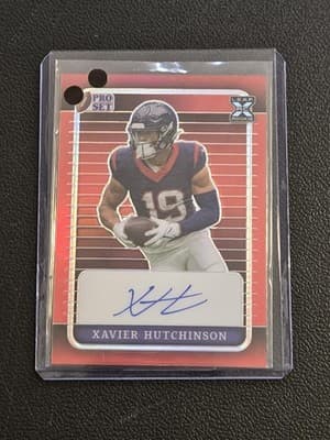 2023 Leaf Trinity - Patch Autographs Red #PA-XH1 Xavier Hutchinson #/3
