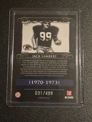 2008 Press Pass Legends #65a Jack Lambert Silver Holofoil Alone #/499 - Thumbnail 2