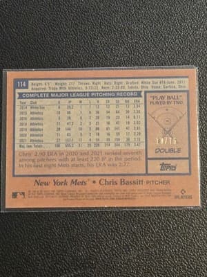 2022 Topps Archives #114 Chris Bassitt Red #/75 - Thumbnail 2