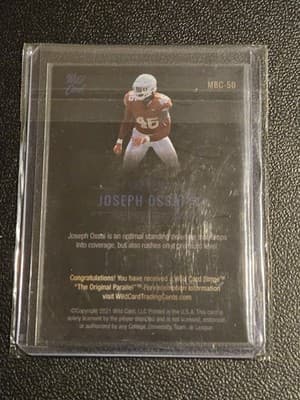 2021 Wild Card Matte White #MBC-50 Joseph Ossai 5 Stripe Black #3/150 - Thumbnail 2
