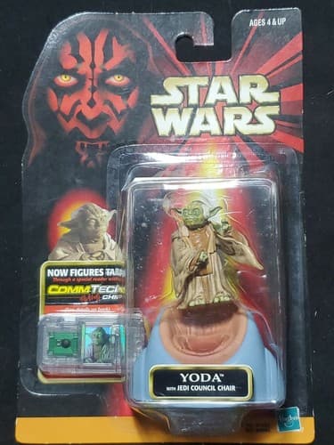 Start Wars Episode 1 Collectible Yoda with council chair with comm tech