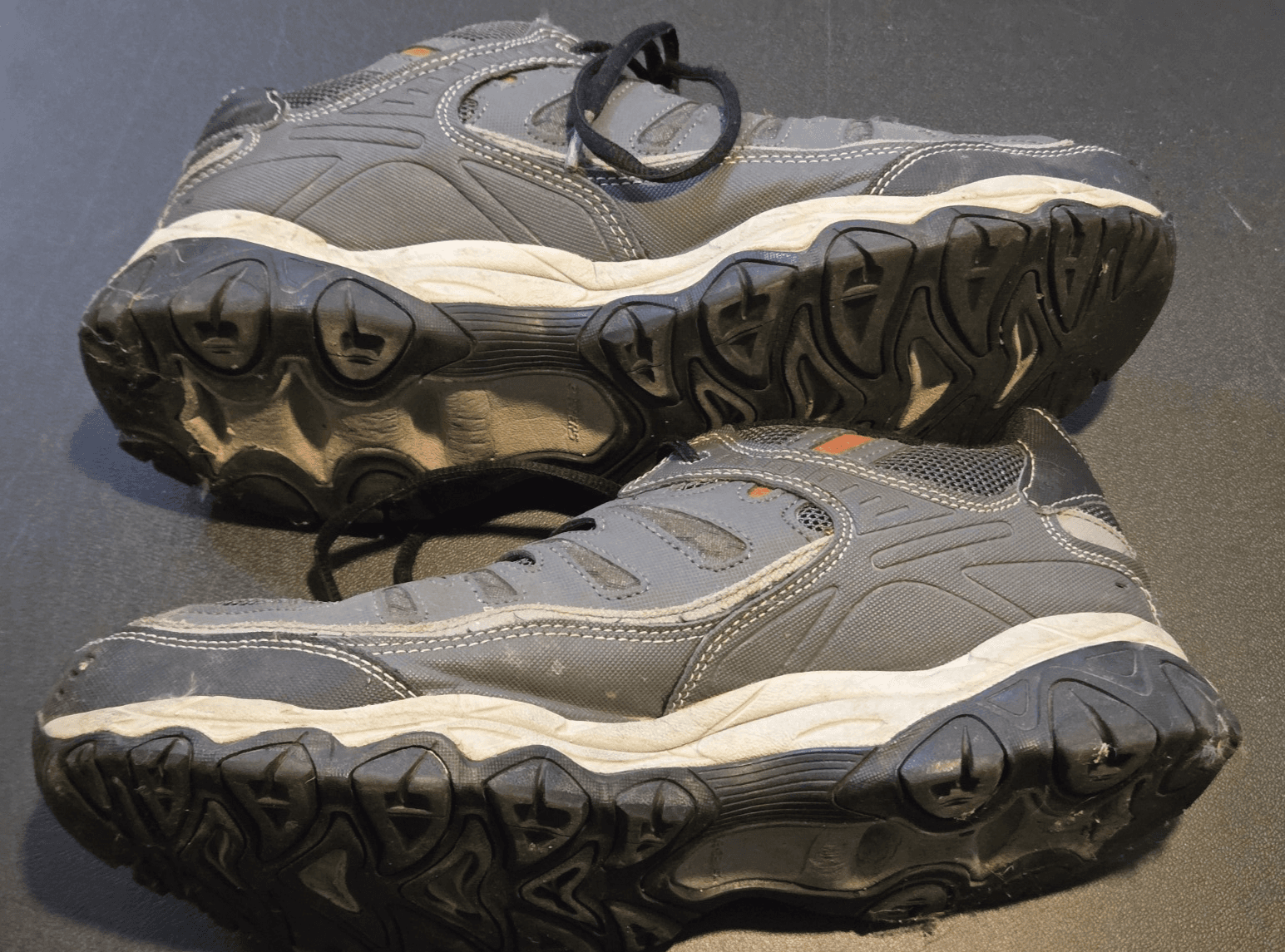 Skechers Men's Athletic Shoes Size 11.5 Gray Black Orange Running Sneakers - Thumbnail 5