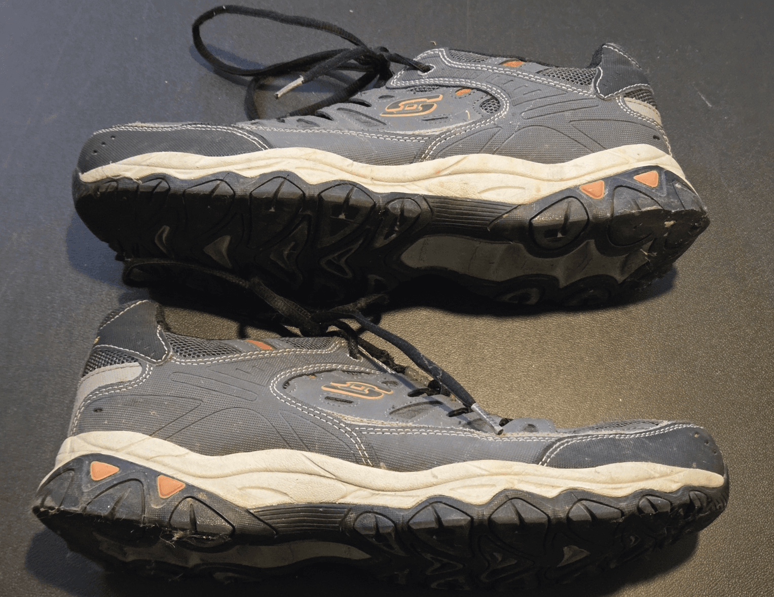 Skechers Men's Athletic Shoes Size 11.5 Gray Black Orange Running Sneakers - Thumbnail 4