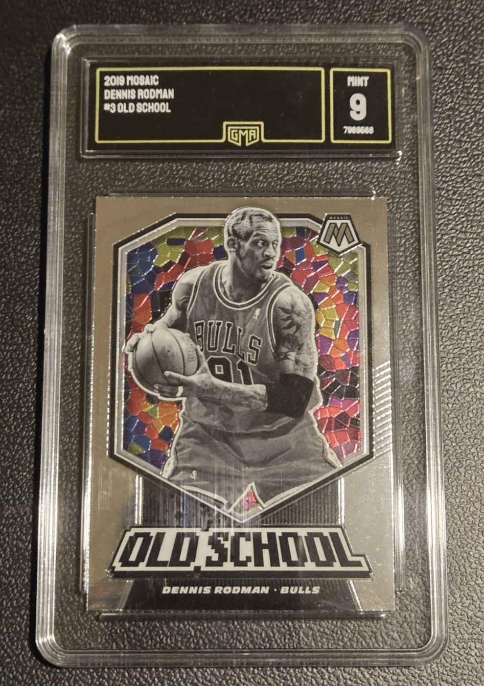 Vintage Chicago Bulls Snapback Hat + Michael Jordan & D.Rodman Graded card Lot - Thumbnail 4