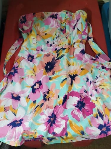 Pink Flower summer dress top M