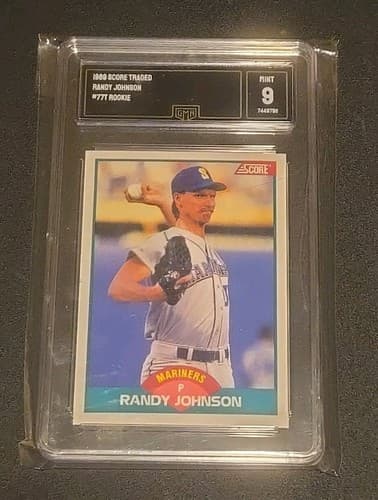 1989 score traded randy johnson #77T RC GMA Graded With A 9 Mint