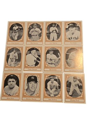 TCMA All Time N.Y. Yankees 12 Card Set 1980 Lou Gehrig Babe Ruth Mantle DiMaggio