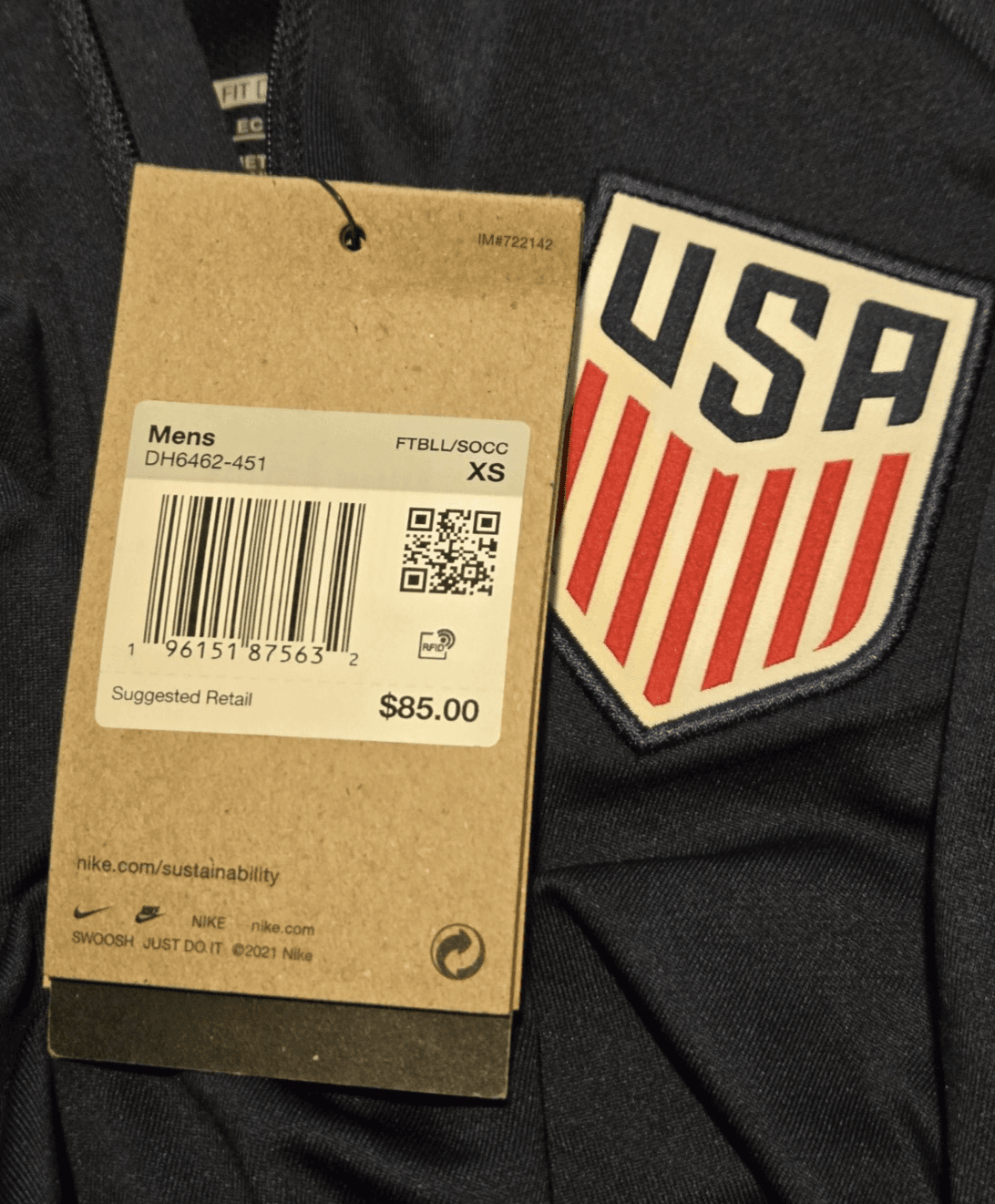 Nike Dri-Fit U.S. Soccer ¼-Zip Slim Fit Jacket XS BNWT MSRP $85 - Thumbnail 5