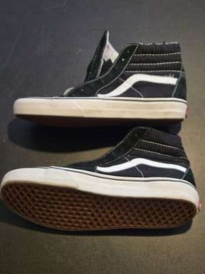 Vans Sk8-Hi Shoes Unisex different Sizes 8 & 9 Black White High Top no laces - Thumbnail 5