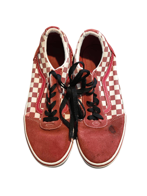 Vans Old Skool different size 6/3 2 different size Red Checkerboard Skate Shoes