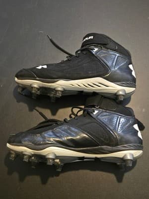 Under Armour Cleats Mens 13 Black Mid-Top Strap Lace-Up Athletic Football Game - Thumbnail 4