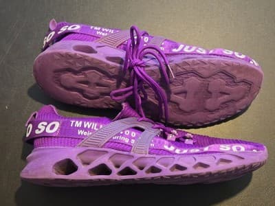 Unbranded Sneakers Unisex EU 43 Purple Knit JUST SO Slip On Athletic Shoes - Thumbnail 4