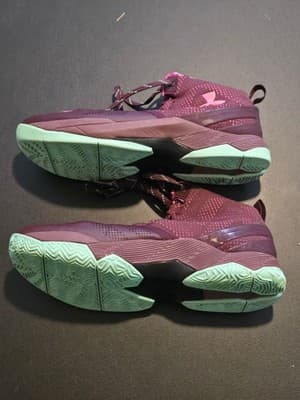 Under Armour Basketball Shoes Youth 6.5 Plum Mint High Top 30 Curry Logo Knit - Thumbnail 3