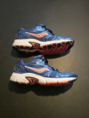 Saucony Running Shoes Womens 6.5 Blue Coral Mesh Leather Athletic Sneakers - Thumbnail 4