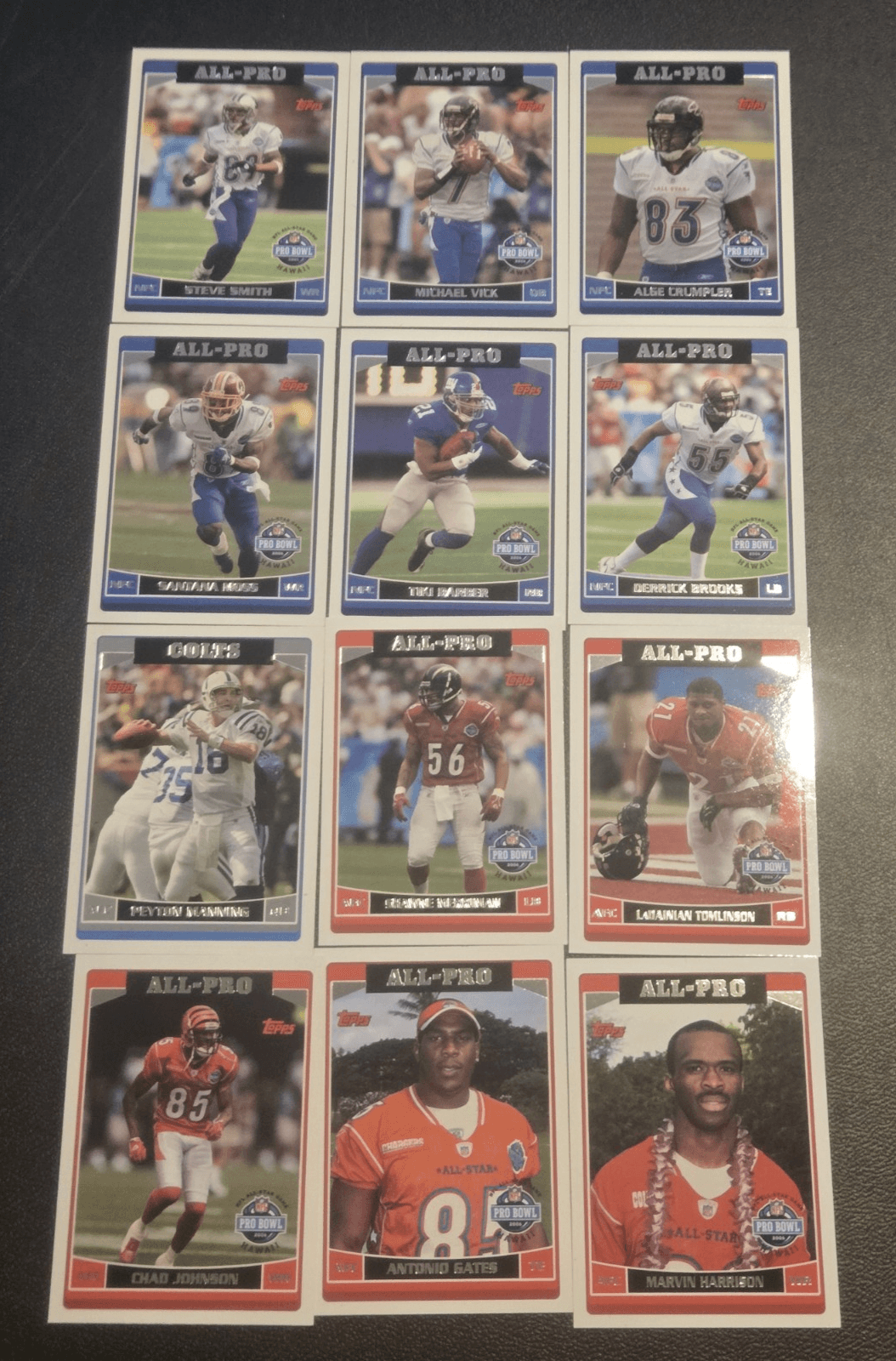 2006 Topps Pro Bowl All-Pro Lot (12) Peyton Manning, Michael Vick, LT, Harrison