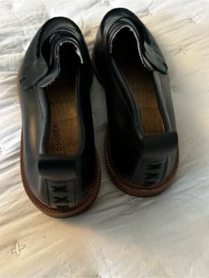 Kelsi Dagger Brooklyn Black Penny Loafers Whipstitch Detail Size 5 US / 35 EU