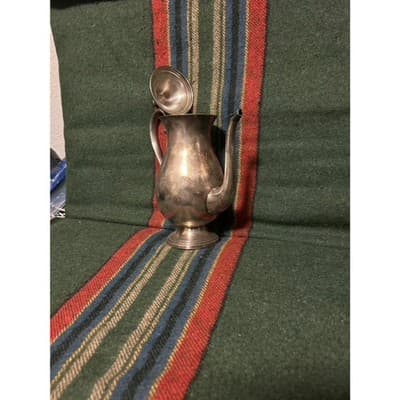 Antique Victorian Silver Plated Coffee Pot Hinged Lid Pedestal Base - Thumbnail 12