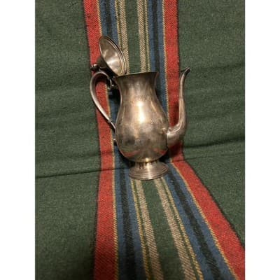Antique Victorian Silver Plated Coffee Pot Hinged Lid Pedestal Base - Thumbnail 4