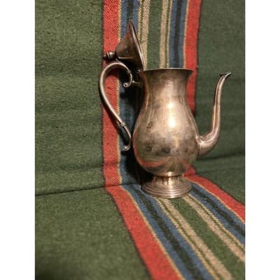 Antique Victorian Silver Plated Coffee Pot Hinged Lid Pedestal Base - Thumbnail 9