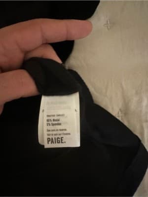 PAIGE Black Modal Wrap Mini Dress Ruffle Hem Long Sleeve Size S - Thumbnail 4