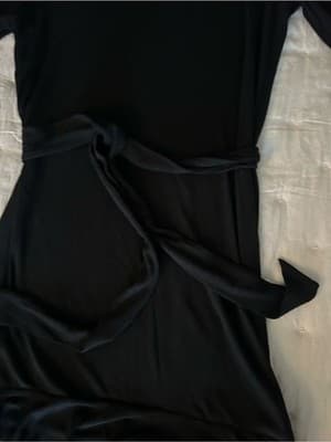 PAIGE Black Modal Wrap Mini Dress Ruffle Hem Long Sleeve Size S - Thumbnail 6