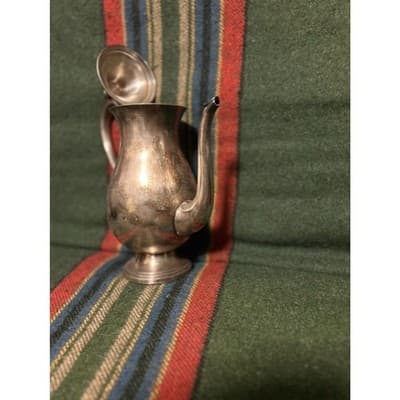 Antique Victorian Silver Plated Coffee Pot Hinged Lid Pedestal Base - Thumbnail 11