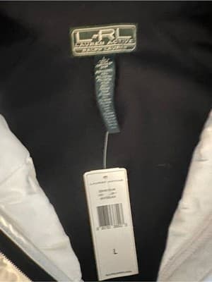 Lauren Ralph Lauren Active Hybrid Quilted Puffer Knit Jacket White Black Size L - Thumbnail 6