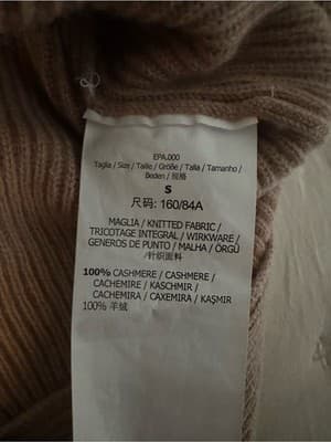 Max Mara 100% Cashmere Ribbed V-Neck Sweater Camel Size S - Thumbnail 5