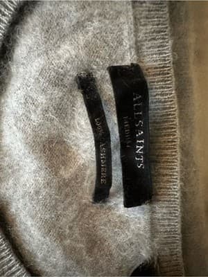 AllSaints 100% Cashmere Crewneck Sweater Grey Size M
