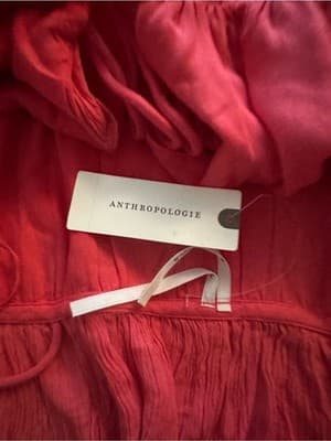 Anthropologie Pink Rose Ruched Tiered Maxi Dress Size XS NWT - Thumbnail 4