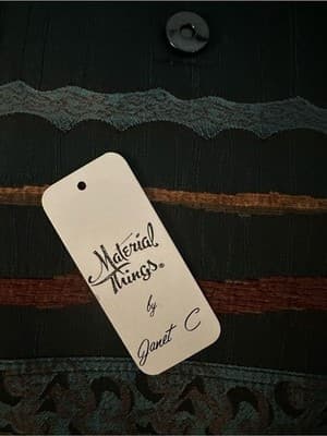 Material Things by Janet C Handmade Mixed Textile Crossbody Bag USA NWT - Thumbnail 5