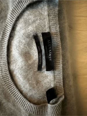 AllSaints 100% Cashmere Crewneck Sweater Grey Size M - Thumbnail 2