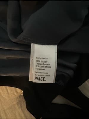 PAIGE “Calico Blue” 100% Silk Open Collar Blouse Size 10 - Thumbnail 8