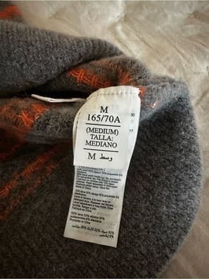 AllSaints “Rosco Jumper” Grey Orange Stripe Wool Alpaca Sweater Size M - Thumbnail 3