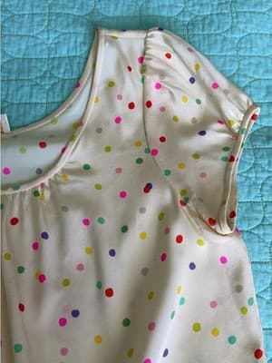Kate Spade New York Live Colorfully 100% Silk Confetti DotTop Cream Cap Sleeve M - Thumbnail 4