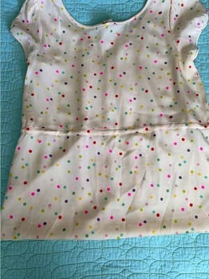 Kate Spade New York Live Colorfully 100% Silk Confetti DotTop Cream Cap Sleeve M - Thumbnail 2