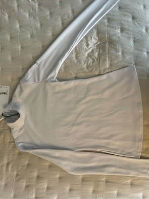 Alo Yoga Ribbed Mock Neck Long Sleeve Top White NWT Size S - Thumbnail 9