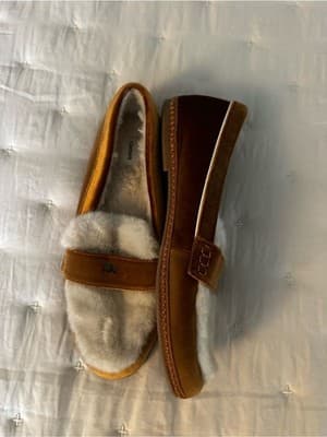 Birdies Starling Loafer Tan Suede Faux Fur Size 9 Lightly Worn - Thumbnail 5