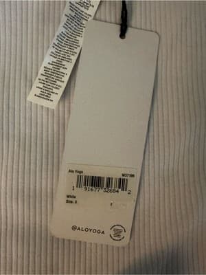 Alo Yoga Ribbed Mock Neck Long Sleeve Top White NWT Size S - Thumbnail 11