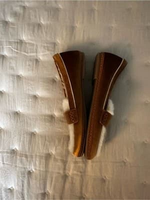 Birdies Starling Loafer Tan Suede Faux Fur Size 9 Lightly Worn - Thumbnail 7