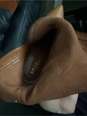 Lauren Ralph Lauren Cognac Leather Knee High Stiletto Boots Triple Buckle Sz 8.5 - Thumbnail 9