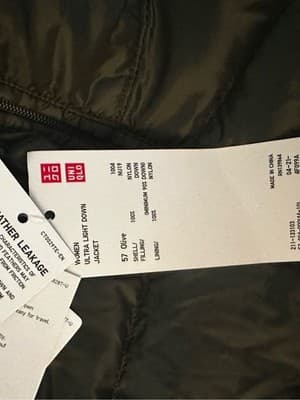 Uniqlo Ultra Light Down Jacket Olive Green NWT Size M Packable - Thumbnail 4