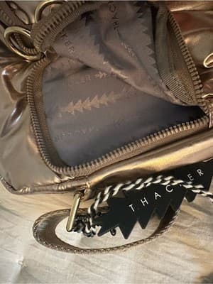 Thacker NYC Puffer Crossbody Bag Metallic Bronze NWT - Thumbnail 6