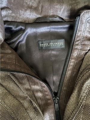 Beate Heymann Streetcouture Jacket Brown Faux Leather Bronze US 8 EU 38 - Thumbnail 3