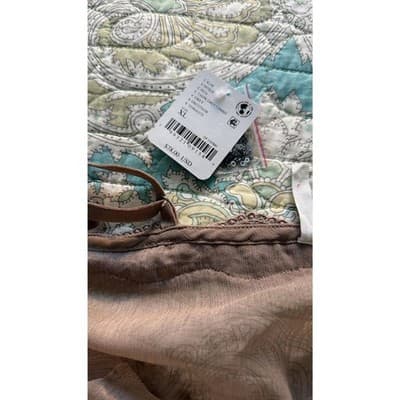 Free People Intimately Beaded Sequin Cami Taupe Lace Trim XL NWT - Thumbnail 10