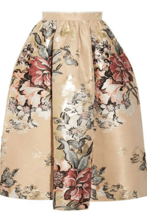 Fendi Metallic Floral Jacquard Midi Skirt Cream Size 46 (US 12/14) Large - 12 - Image 1