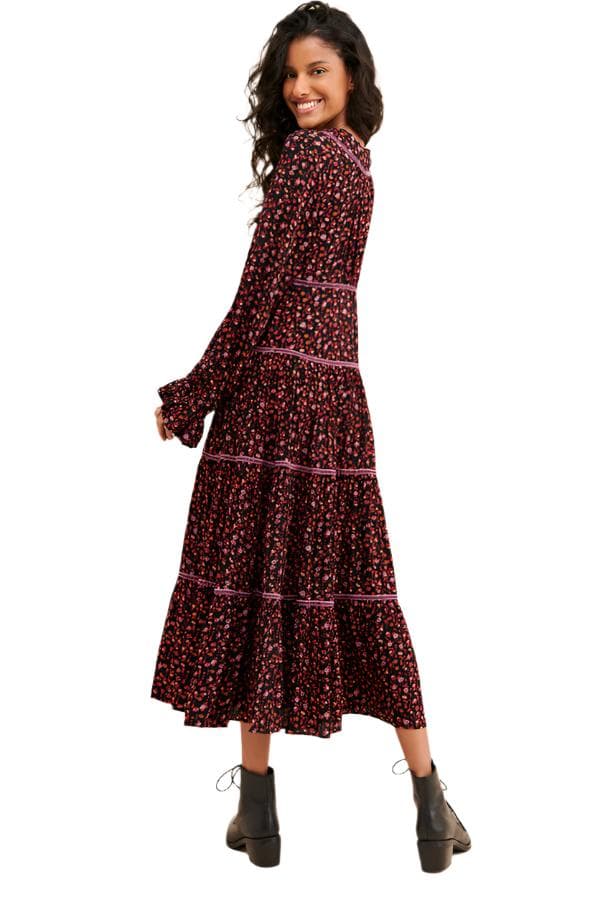 Free People Floral Print Midi Dress Size 10 - Thumbnail 2