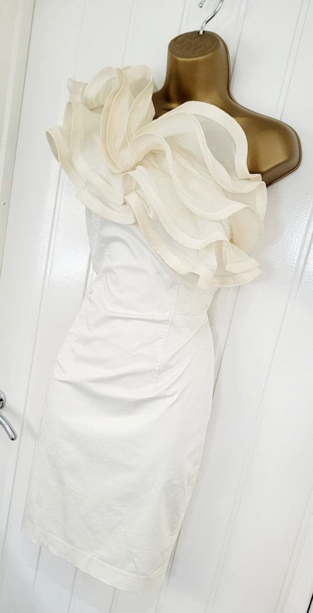 Ted Baker One Shoulder Ruffle Dress Size 2 - 2 - Image 1