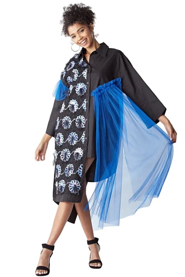 TOV Los Angeles Asymmetrical Shirt Dress Size 44 (US 14) - Thumbnail 2