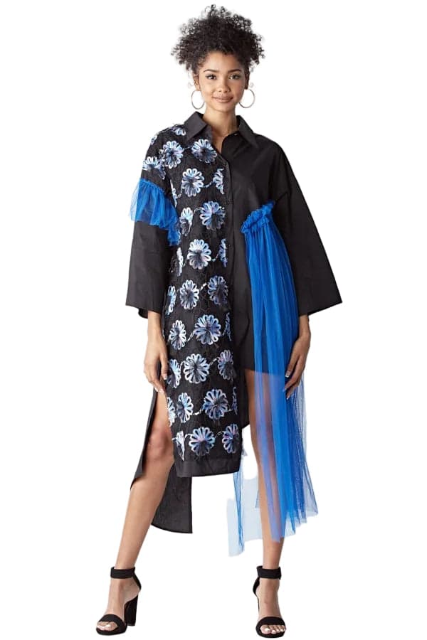 TOV Los Angeles Asymmetrical Shirt Dress Size 44 (US 14) - Thumbnail 6